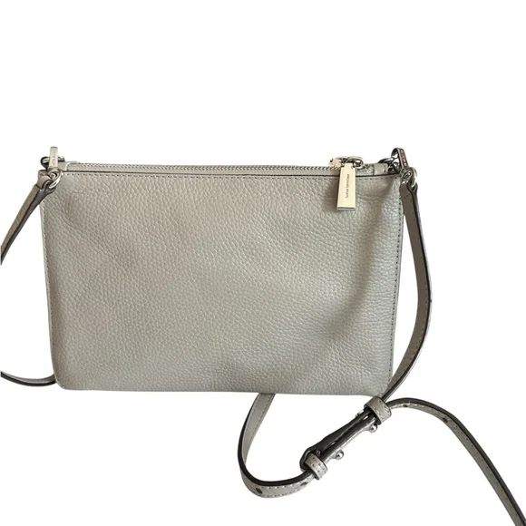 Michael Kors Gray Pebble Leather Crossbody Bag - Picture 2 of 4